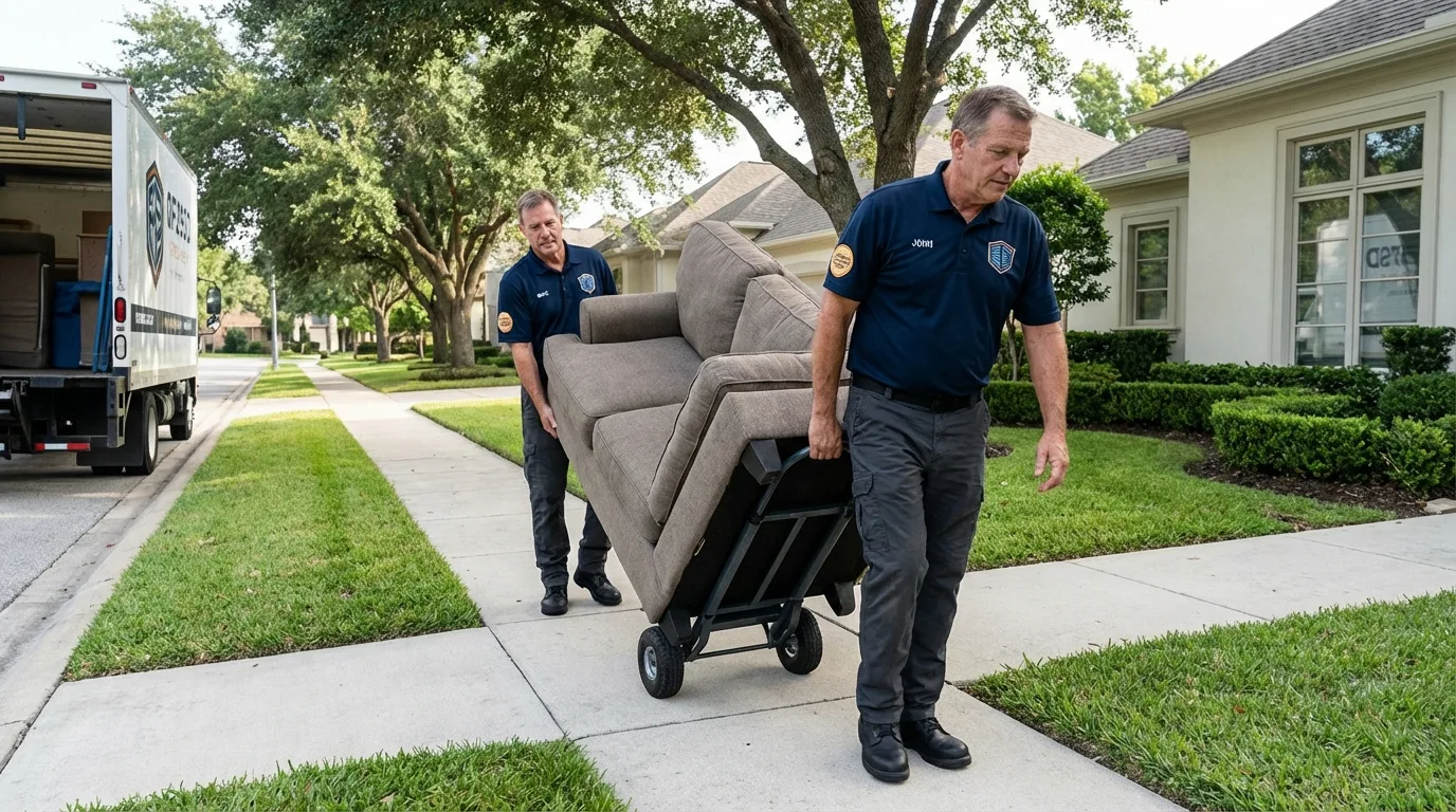 Local residential moving crew loading furniture in Loganville, GA
